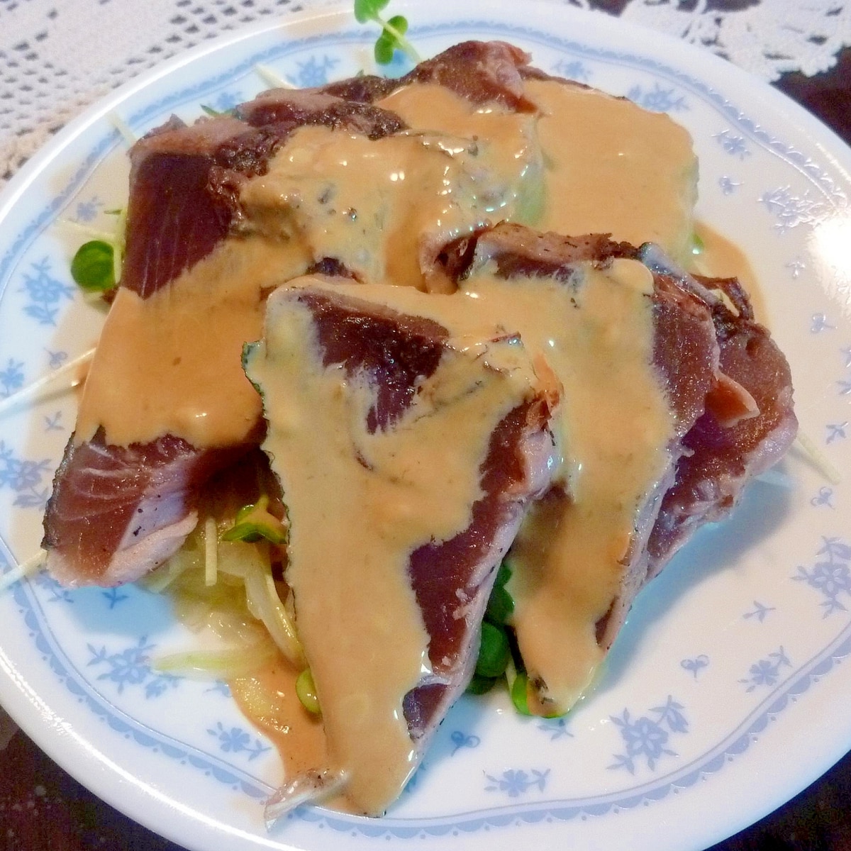 カツオのたたき 醤油マヨネーズがけ レシピ 作り方 By げんきノンタン 楽天レシピ カツオのたたき 醤油マヨネーズがけ レシピ 作り方 By げんきノンタン 楽天レシピ